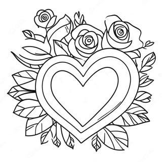 Heart Rose Coloring Pages