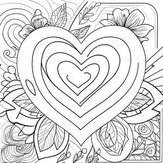 Rose Heart For Adults Coloring Pages