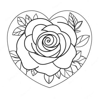 Rose Heart Coloring Page 38152-30671