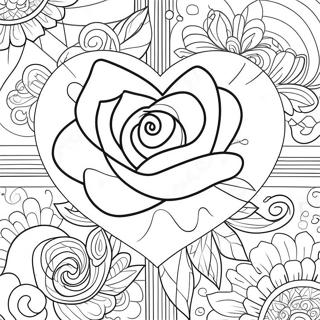 Rose Heart Coloring Page 38152-30672