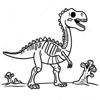 Dinosaur Skeleton Coloring Pages