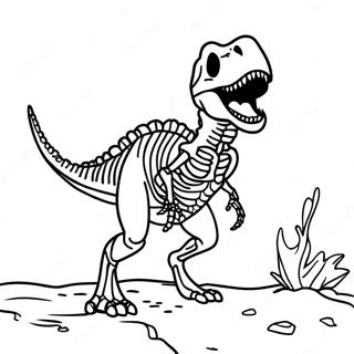 T Rex Skeleton Roaring Coloring Page 38193-30706