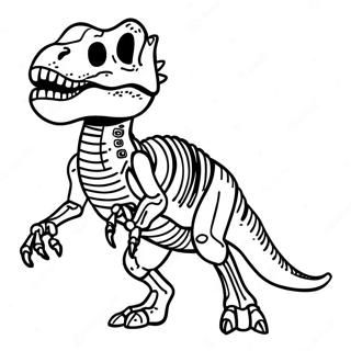 T Rex Skeleton Roaring Coloring Page 38193-30707