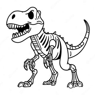 T Rex Skeleton Roaring Coloring Page 38193-30708