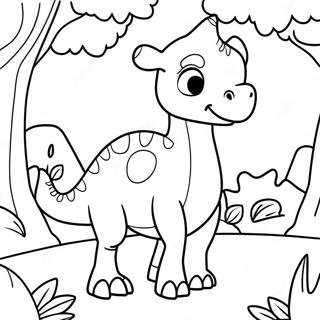 Cute Parasaurolophus In A Forest Coloring Page 38253-30751