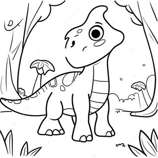 Cute Parasaurolophus In A Forest Coloring Page 38253-30752