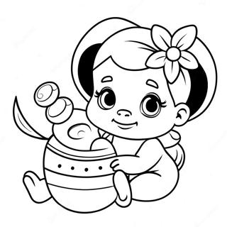 Baby Jasmine With Toy Coloring Page 38293-30786