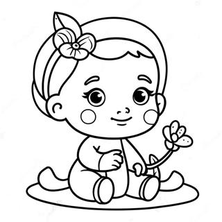 Baby Jasmine With Toy Coloring Page 38293-30787