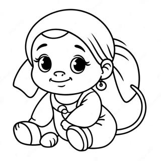 Baby Jasmine With Toy Coloring Page 38293-30788