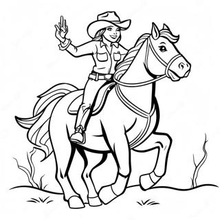 Realistic Cowgirl Coloring Pages