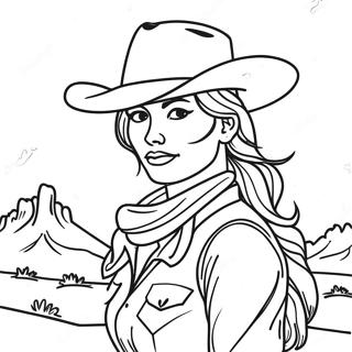 Realistic Cowgirl Coloring Pages