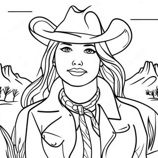 Adventurous Cowgirl In Wild West Coloring Page 38313-30798