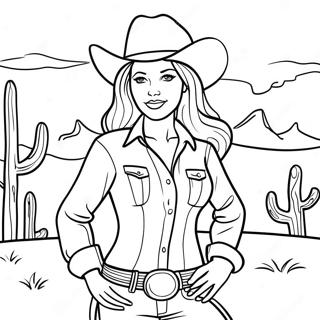 Adventurous Cowgirl In Wild West Coloring Page 38313-30799