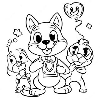 Chuck E Cheese With Friends Coloring Page 3832-3157