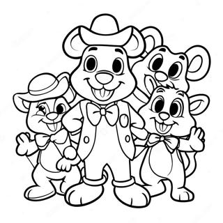 Chuck E Cheese With Friends Coloring Page 3832-3158