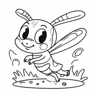 Cute Grasshopper Jumping Coloring Page 38383-30857