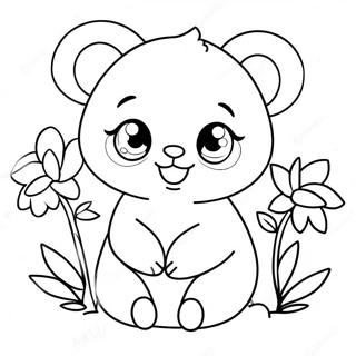 Cute Daki With Flowers Coloring Page 38393-30869