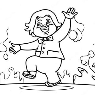 Cheerful Oompa Loompa Dancing Coloring Page 38403-30873