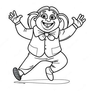 Cheerful Oompa Loompa Dancing Coloring Page 38403-30874