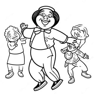 Cheerful Oompa Loompa Dancing Coloring Page 38403-30875