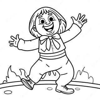 Cheerful Oompa Loompa Dancing Coloring Page 38403-30876