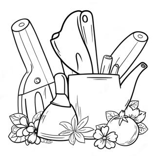 Gardening Tools Coloring Page 38412-30879