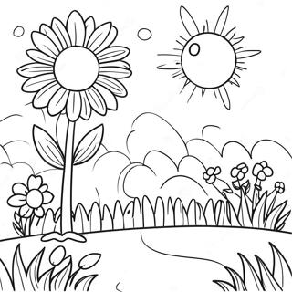 Colorful Flower Garden Coloring Page 38413-30881