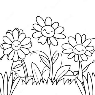 Colorful Flower Garden Coloring Page 38413-30882