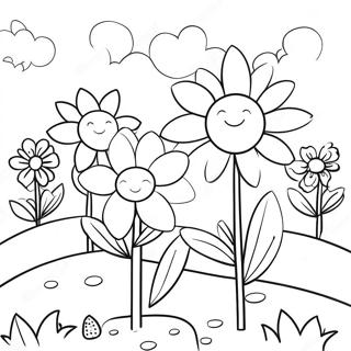 Colorful Flower Garden Coloring Page 38413-30883