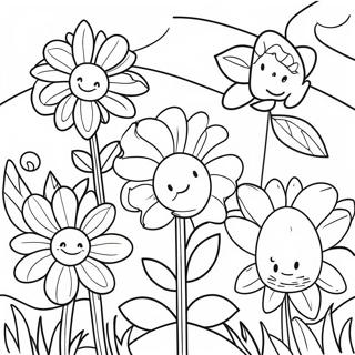 Colorful Flower Garden Coloring Page 38413-30884