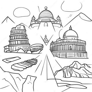 7 Wonders Of The World Coloring Page 38442-30894