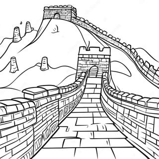 Majestic Great Wall Of China Coloring Page 38443-30898