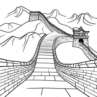 Majestic Great Wall Of China Coloring Page 38443-30900