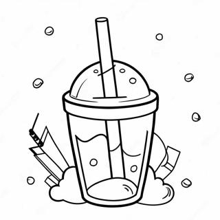 Colorful Slushie With Straw Coloring Page 38453-30902