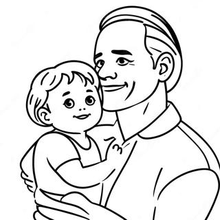 Cute Father And Child Coloring Page 38503-30946