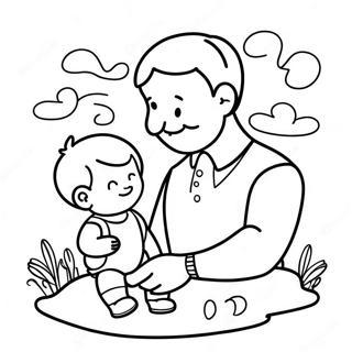 Cute Father And Child Coloring Page 38503-30947