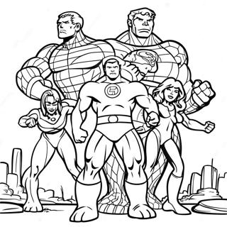 Fantastic Four Team Coloring Page 38512-30951