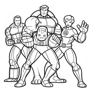 Fantastic Four Team Coloring Page 38512-30952