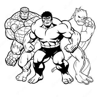 Incredible Hulk And Fantastic Four Coloring Page 38513-30960