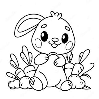 Happy Baby Bunny With Carrots Coloring Page 38533-30978