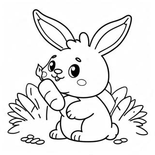 Happy Baby Bunny With Carrots Coloring Page 38533-30979