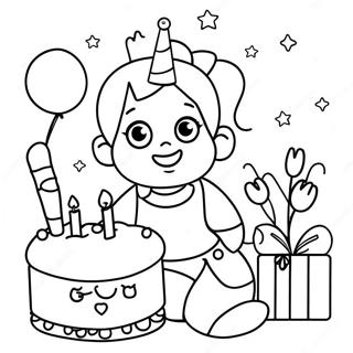 Cute Happy Birthday Auntie Coloring Page 38543-30975