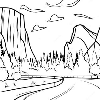 Majestic Yosemite Valley Coloring Page 38573-31004