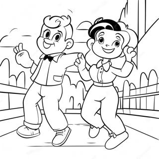 Archie And Betty In A Fun Scene Coloring Page 38593-31015