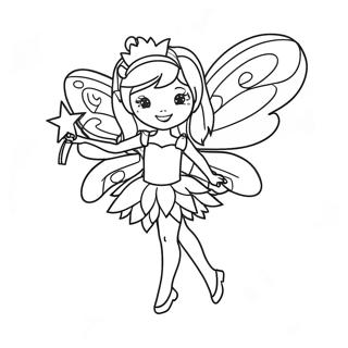 Sparkling Christmas Fairy With Wand Coloring Page 38603-31025