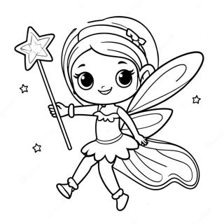 Sparkling Christmas Fairy With Wand Coloring Page 38603-31028