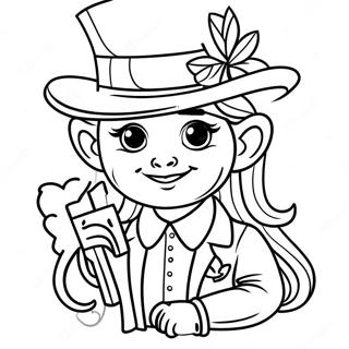 Girl Leprechaun With Sparkling Gold Coloring Page 38612-31032