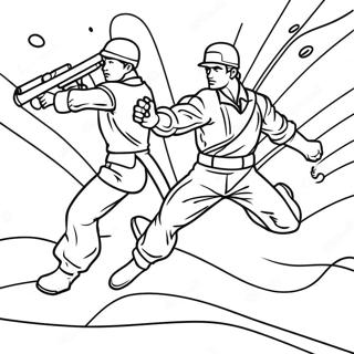 Dynamic Action Scene Coloring Page 38623-31041