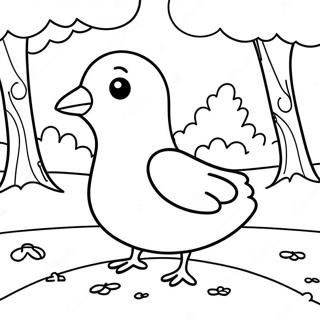 Cute Pigeon In Park Coloring Page 38633-31046