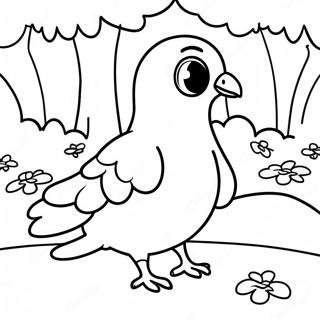 Cute Pigeon In Park Coloring Page 38633-31047